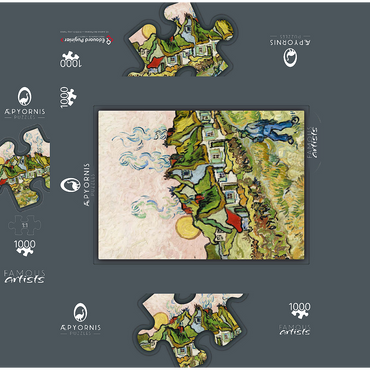Houses and Figure (1890) by Vincent van Gogh 1000 Jigsaw Puzzle box 3D Modell
