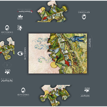 Houses and Figure 1890 by Vincent van Gogh 500 Jigsaw Puzzle box 3D Modell