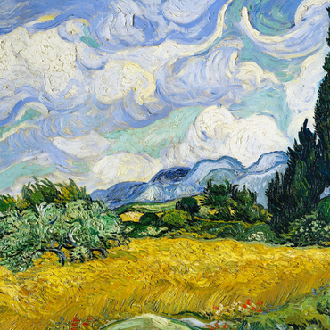 Wheat Field with Cypresses 1889 by Vincent van Gogh 100 Jigsaw Puzzle 3D Modell
