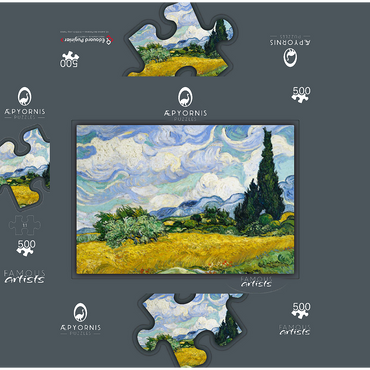 Wheat Field with Cypresses 1889 by Vincent van Gogh 500 Jigsaw Puzzle box 3D Modell