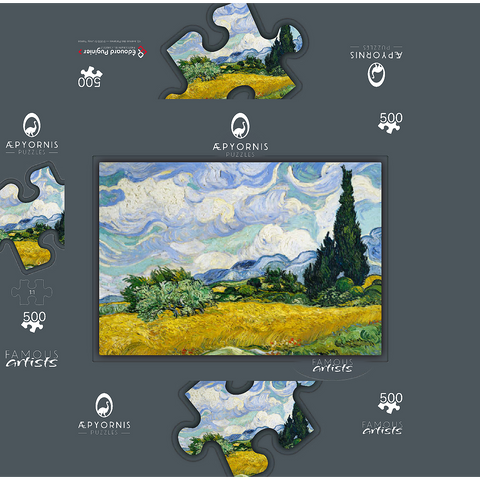 Wheat Field with Cypresses 1889 by Vincent van Gogh 500 Jigsaw Puzzle box 3D Modell