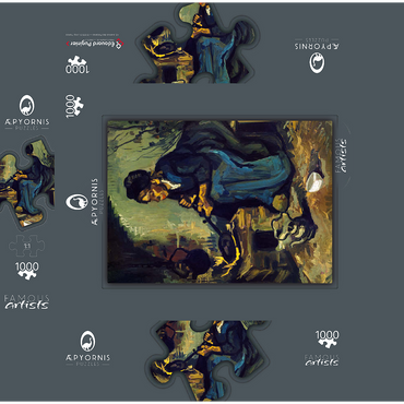 Peasant Woman Cooking by a Fireplace (1885) by Vincent van Gogh 1000 Jigsaw Puzzle box 3D Modell