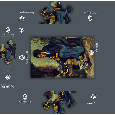 Peasant Woman Cooking by a Fireplace 1885 by Vincent van Gogh 100 Jigsaw Puzzle box 3D Modell
