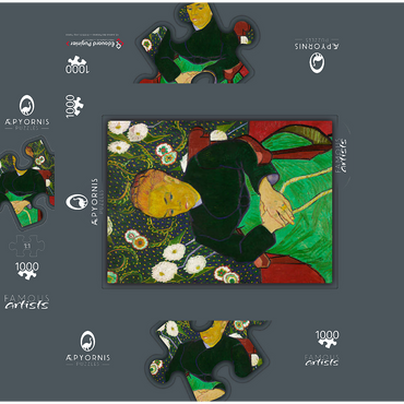 The Berceuse, Woman Rocking a Cradle (1889) by Vincent van Gogh 1000 Jigsaw Puzzle box 3D Modell