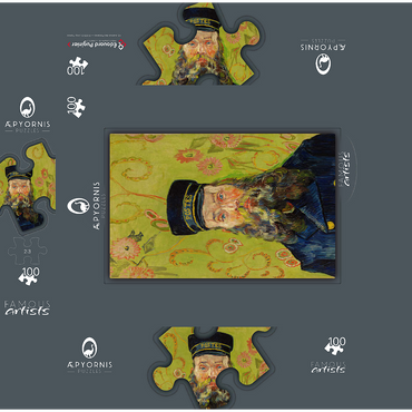 The Postman Joseph Roulin 1888 by Vincent van Gogh 100 Jigsaw Puzzle box 3D Modell