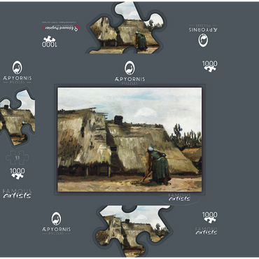 A Peasant Woman Digging in Front of Her Cottage (c.1885) by Vincent van Gogh 1000 Jigsaw Puzzle box 3D Modell