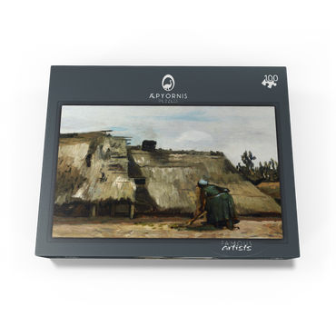 A Peasant Woman Digging in Front of Her Cottage 1885 by Vincent van Gogh 100 Jigsaw Puzzle box view1