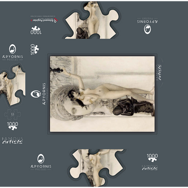 Gustav Klimt's Allegory of Sculpture (1889) paintings in 1000 Jigsaw Puzzle box 3D Modell