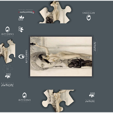 Gustav Klimts Allegory of Sculpture 1889 100 Jigsaw Puzzle box 3D Modell