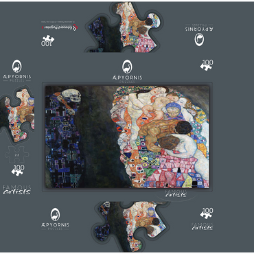 Gustav Klimts Death and Life 1910-1915 100 Jigsaw Puzzle box 3D Modell