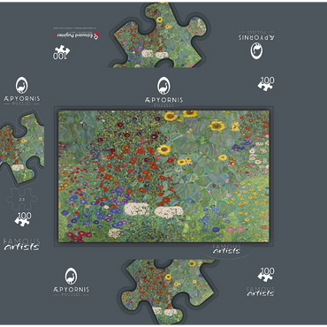 Gustav Klimts Farm Garden with Sunflowers 1907 100 Jigsaw Puzzle box 3D Modell
