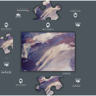 Gustav Klimt's Moving Water (1898) 1000 Jigsaw Puzzle box 3D Modell