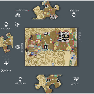 Gustav Klimt's Fulfillment (1910-1911) 1000 Jigsaw Puzzle box 3D Modell