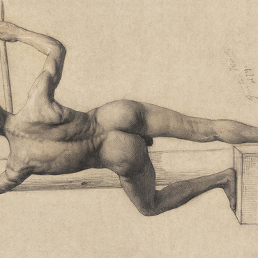 Male Nude with Left Foot on a Pedestal 1879 by Gustav Klimt 500 Jigsaw Puzzle 3D Modell