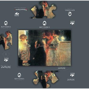 Gustav Klimts Schubert at the Piano II 1899 500 Jigsaw Puzzle box 3D Modell