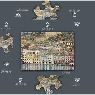 Gustav Klimt's Malcesine on Lake Garda (1913) 1000 Jigsaw Puzzle box 3D Modell