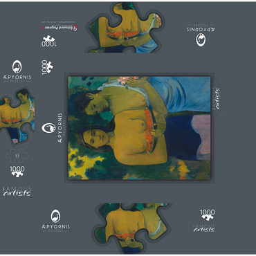 Two Tahitian Women (1899) by Paul Gauguin 1000 Jigsaw Puzzle box 3D Modell