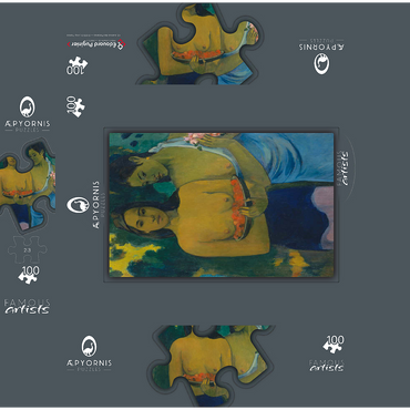 Two Tahitian Women 1899 by Paul Gauguin 100 Jigsaw Puzzle box 3D Modell