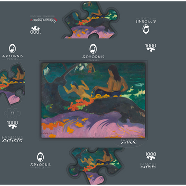 By the Sea (Fatata te Miti) 1892 by Paul Gauguin 1000 Jigsaw Puzzle box 3D Modell