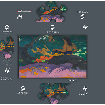 By the Sea (Fatata te Miti) 1892 by Paul Gauguin 100 Jigsaw Puzzle box 3D Modell