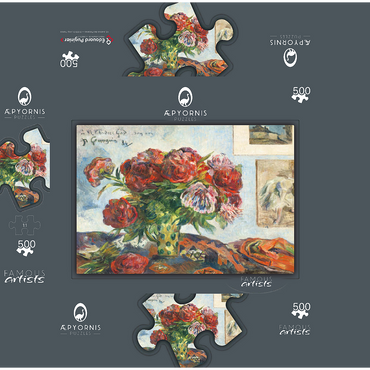 Still Life with Peonies 1884 by Paul Gauguin 500 Jigsaw Puzzle box 3D Modell
