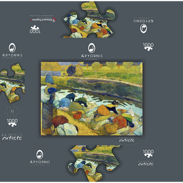 Paul Gauguin's Washerwomen (1888) 1000 Jigsaw Puzzle box 3D Modell