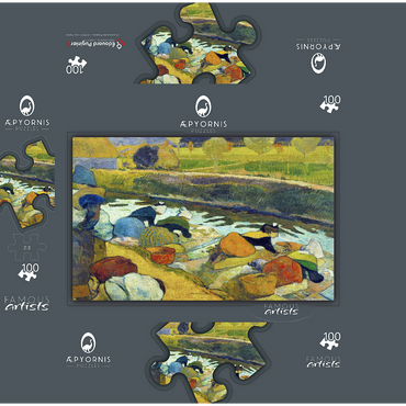 Paul Gauguins Washerwomen 1888 100 Jigsaw Puzzle box 3D Modell
