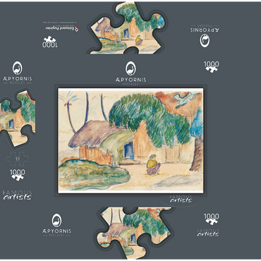Tahitian Hat (ca. 1891-1893) by Paul Gauguin 1000 Jigsaw Puzzle box 3D Modell