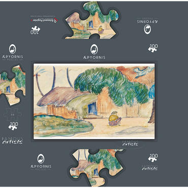 Tahitian Hat ca. 1891-1893 by Paul Gauguin 100 Jigsaw Puzzle box 3D Modell