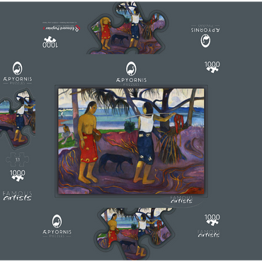 Paul Gauguin's I Raro Te Oviri (Under the Pandanus) (1891) 1000 Jigsaw Puzzle box 3D Modell