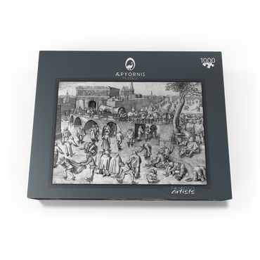 Ice Skating before the Gate of Saint George, Antwerp, 1558, by Pieter Bruegel the Elder 1000 Jigsaw Puzzle box view1
