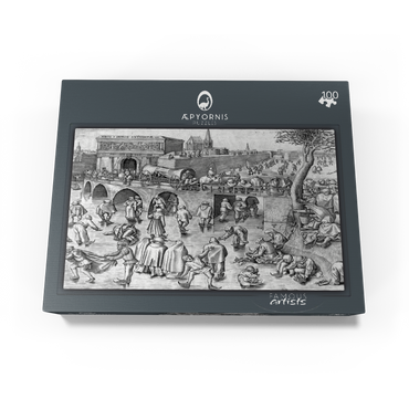 Ice Skating before the Gate of Saint George Antwerp 1558 by Pieter Bruegel the Elder 100 Jigsaw Puzzle box view1