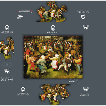 The Wedding Dance in the open air, 1566, by Pieter Bruegel the Elder 1000 Jigsaw Puzzle box 3D Modell