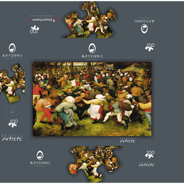 The Wedding Dance in the open air 1566 by Pieter Bruegel the Elder 100 Jigsaw Puzzle box 3D Modell