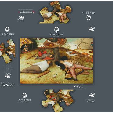 Land of Cockaigne 1567 by Pieter Bruegel the Elder 100 Jigsaw Puzzle box 3D Modell