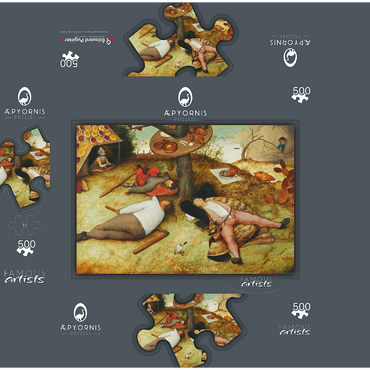 Land of Cockaigne 1567 by Pieter Bruegel the Elder 500 Jigsaw Puzzle box 3D Modell