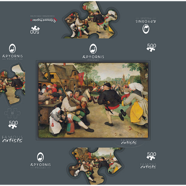 The Peasant Dance 1568 by Pieter Bruegel the Elder 500 Jigsaw Puzzle box 3D Modell