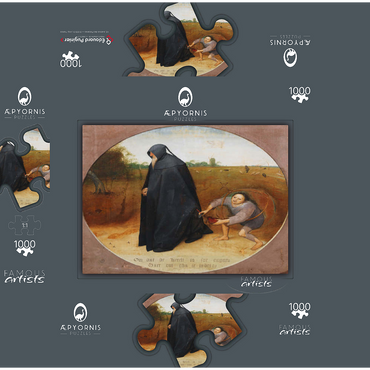 Misanthrope, 1568, by Pieter Bruegel the Elder 1000 Jigsaw Puzzle box 3D Modell