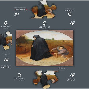 Misanthrope 1568 by Pieter Bruegel the Elder 100 Jigsaw Puzzle box 3D Modell