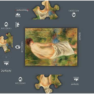 After the Bath (Après le bain) (1901) by Pierre-Auguste Renoir 1000 Jigsaw Puzzle box 3D Modell