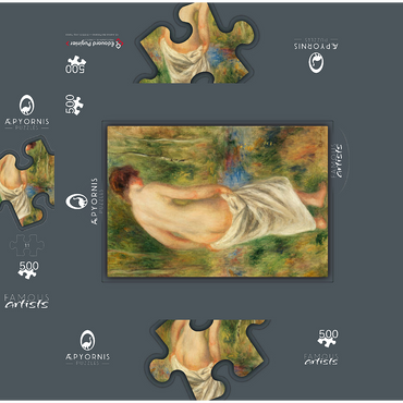 After the Bath (Après le bain) 1901 by Pierre-Auguste Renoir 500 Jigsaw Puzzle box 3D Modell