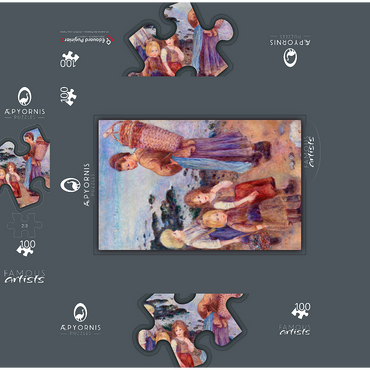 Mussel-Fishers at Berneval (Pêcheuses de moules à Berneval côte normand) 1879 by Pierre-Auguste Renoir 100 Jigsaw Puzzle box 3D Modell