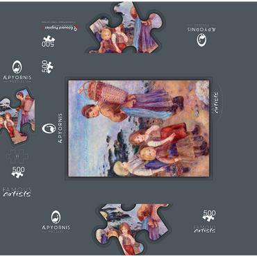 Mussel-Fishers at Berneval (Pêcheuses de moules à Berneval côte normand) 1879 by Pierre-Auguste Renoir 500 Jigsaw Puzzle box 3D Modell