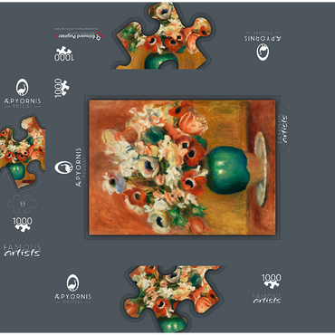 Flowers (Fleurs) (1885) by Pierre-Auguste Renoir 1000 Jigsaw Puzzle box 3D Modell