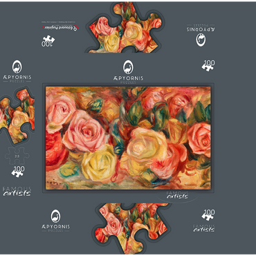 Roses 1912 by Pierre-Auguste Renoir 100 Jigsaw Puzzle box 3D Modell