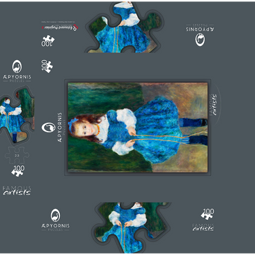 Girl with a Jump Rope (Portrait of Delphine Legrand) 1876 by Pierre-Auguste Renoir 100 Jigsaw Puzzle box 3D Modell