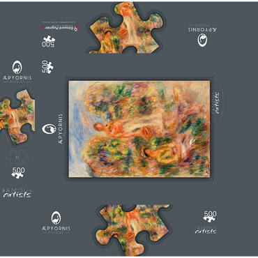 Standing Woman and Seated Woman in a Landscape Une femme debout et une femme assise dans un paysage 1919 by Pierre-Auguste Renoir 500 Jigsaw Puzzle box 3D Modell