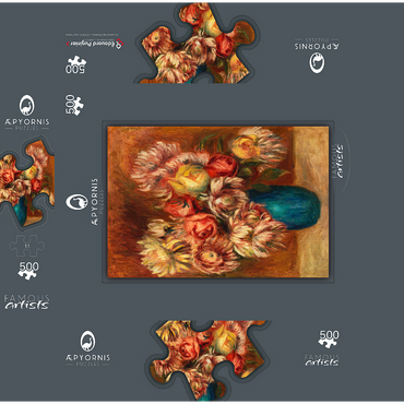 Flowers in a Green Vase (Fleurs dans un vase vert) 1912 by Pierre-Auguste Renoir 500 Jigsaw Puzzle box 3D Modell
