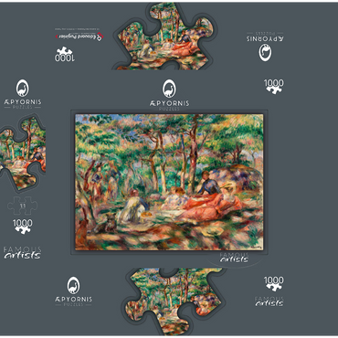 Picnic (Le Déjeuner sur l'herbe) (1893) by Pierre-Auguste Renoir 1000 Jigsaw Puzzle box 3D Modell