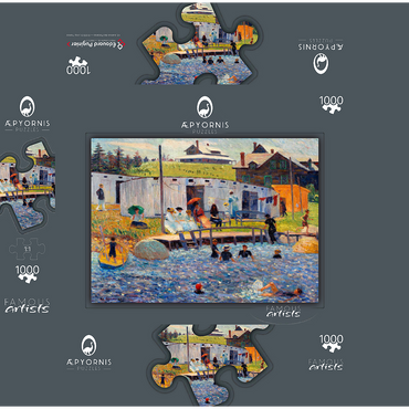 The Bathing Hour, Chester, Nova Scotia (1910) by William James Glackens 1000 Jigsaw Puzzle box 3D Modell